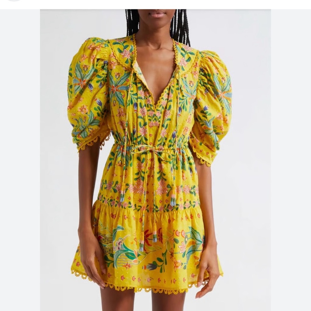 NWT Farm Rio Delicate Flowers Cotton Mini Dress reg $225 size XL